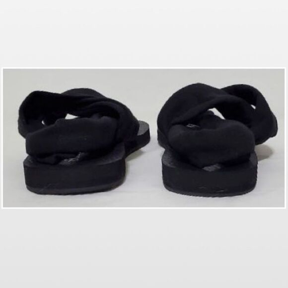 New Falls Creek Sandals Womens Size 7 Black Cloth Strappy Flat Shoes NWT - Picture 12 of 15